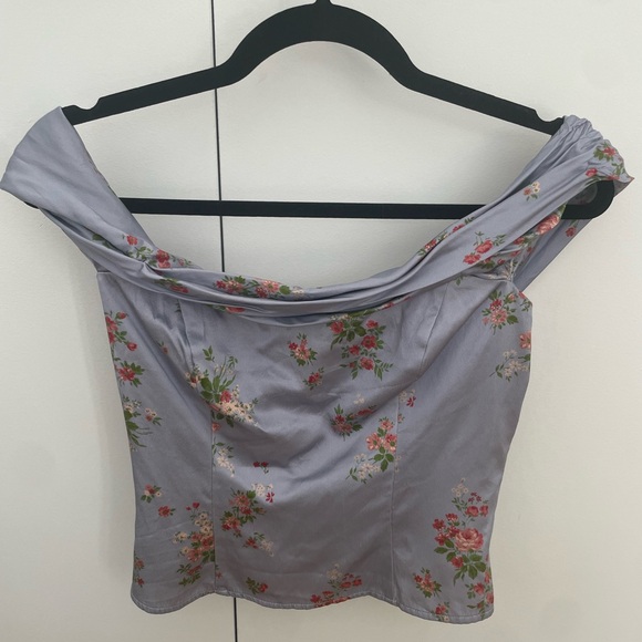 Reformation Lux Silk Top in Blue - Size 2 - Picture 4 of 6